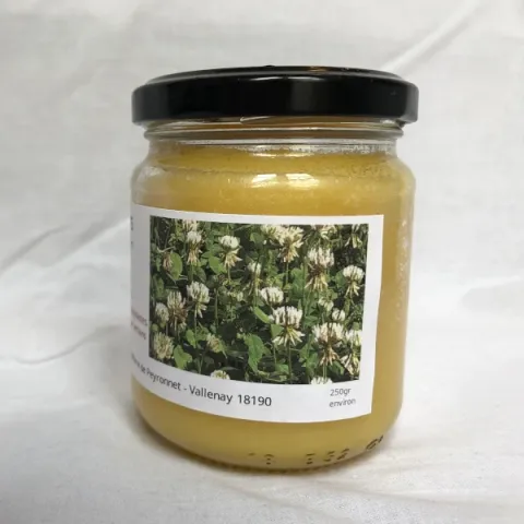 Pot de 250gr de miel milles fleurs, été 2024, face2